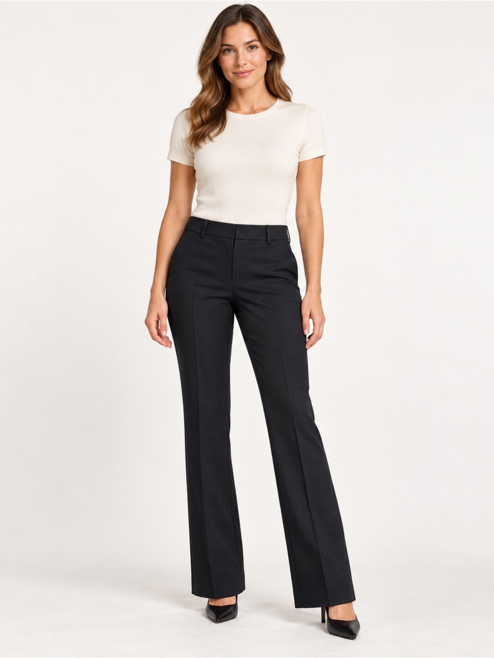 Theory Max 2 Urban Black Virgin
Wool Trouser Pants Corporate
Suiting Tall 10